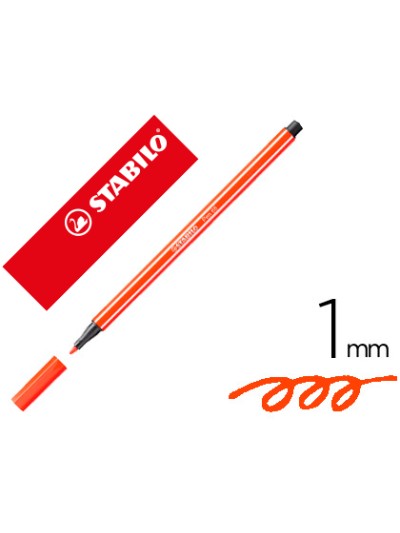 Rotulador stabilo acuarelable pen 68 bermellon punta gruesa 1mm