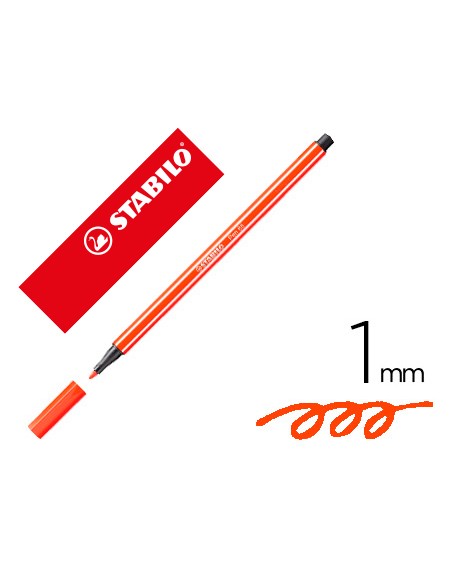 Rotulador stabilo acuarelable pen 68 bermellon punta gruesa 1mm