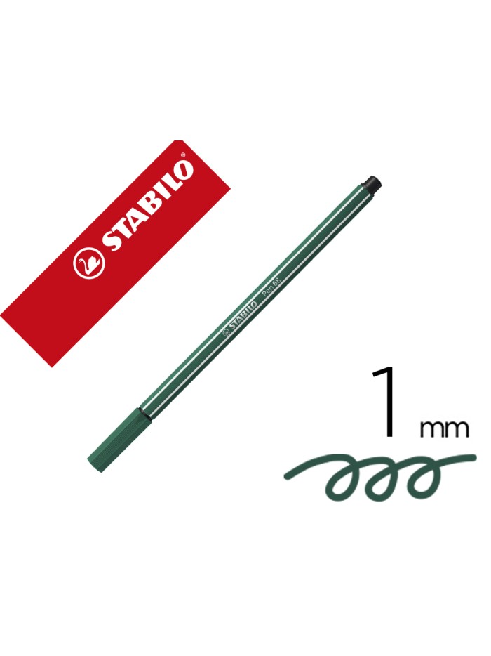 Rotulador stabilo acuarelable pen 68 azul verdoso punta gruesa 1mm Rotulador stabilo acuarelable pen 68 azul verdoso punta gruesa 1mm