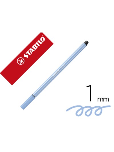 Rotulador stabilo acuarelable pen 68 azul claro punta gruesa 1mm