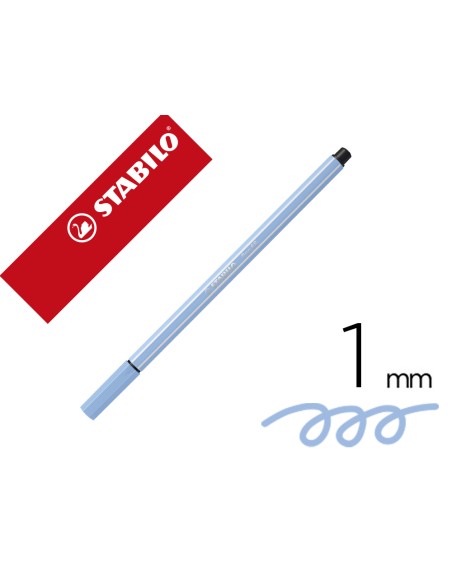 Rotulador stabilo acuarelable pen 68 azul claro punta gruesa 1mm