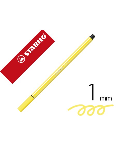 Rotulador stabilo acuarelable pen 68 amarillo limon punta gruesa 1mm