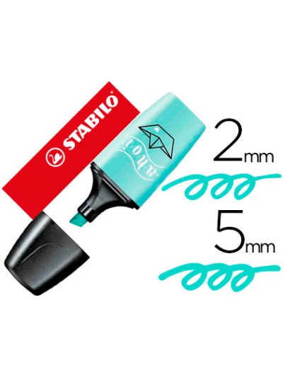 Rotulador stabilo boss mini pastel love toque de turquesa