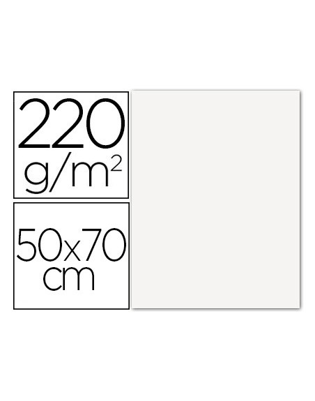 Cartulina lisa/rugosa 2 texturas 50x70 cm 220g/m2 blanco