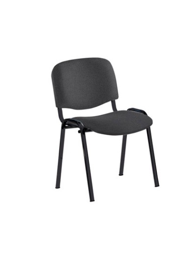 Silla rocada confidente estructura metalica tapizada en tela ignifuga negra 57x81x48 cm