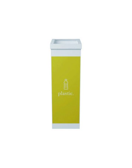 Contenedor papelera reciclaje paperflow con tapa poliestireno para plasticos 60 l 76x36,3x26,3 cm