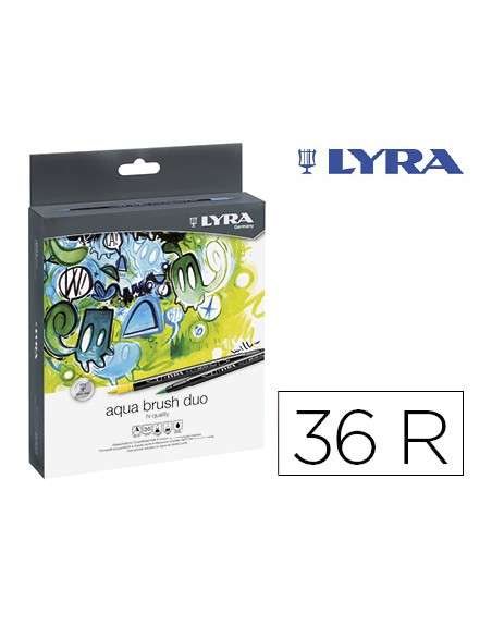 Rotulador lyra aqua brush duo caja de 36 colores surtidos
