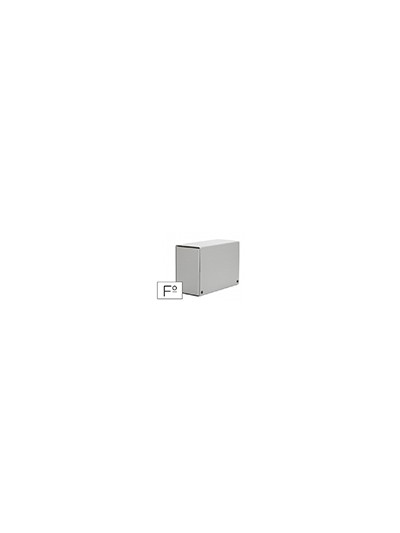 Carpeta proyectos pardo folio lomo 150 mm carton forrado gris con broche