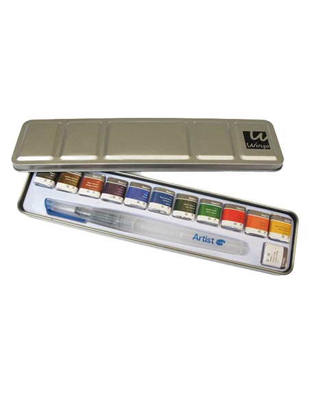 Acuarela artist start caja metal 12 colores surtidos + pincel rellenable