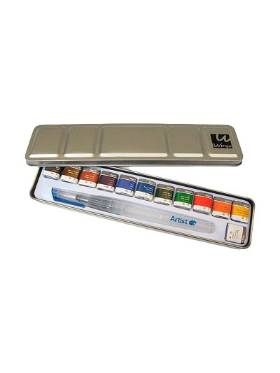 Acuarela artist start caja metal 12 colores surtidos + pincel rellenable