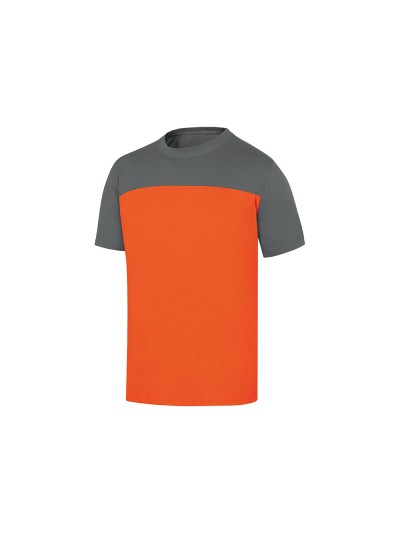 Camiseta de algodon deltaplus color gris/naranja talla l