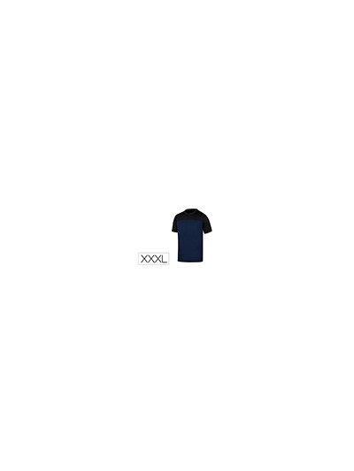 Camiseta de algodon deltaplus color azul/negro talla 3xl