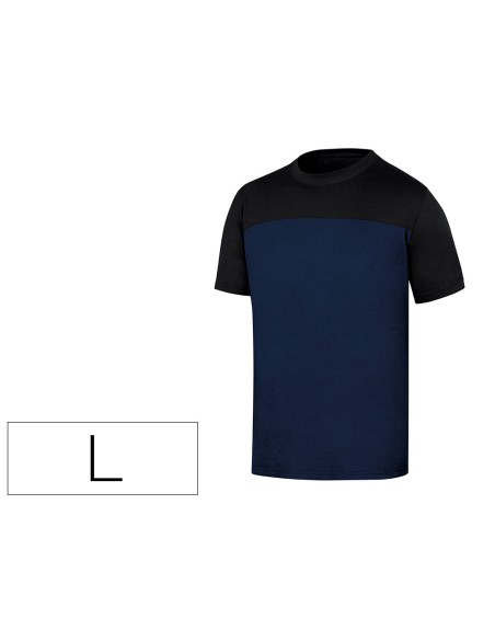 Camiseta de algodon deltaplus color azul/negro talla l