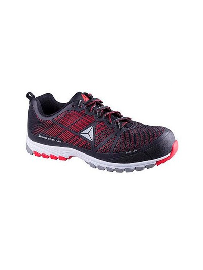 Zapatos de seguridad deltaplus de poliuretano y malla aireada s1p negro y rojo talla 42