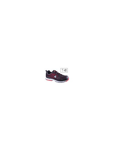 Zapatos de seguridad deltaplus de poliuretano y malla aireada s1p negro y rojo talla 41
