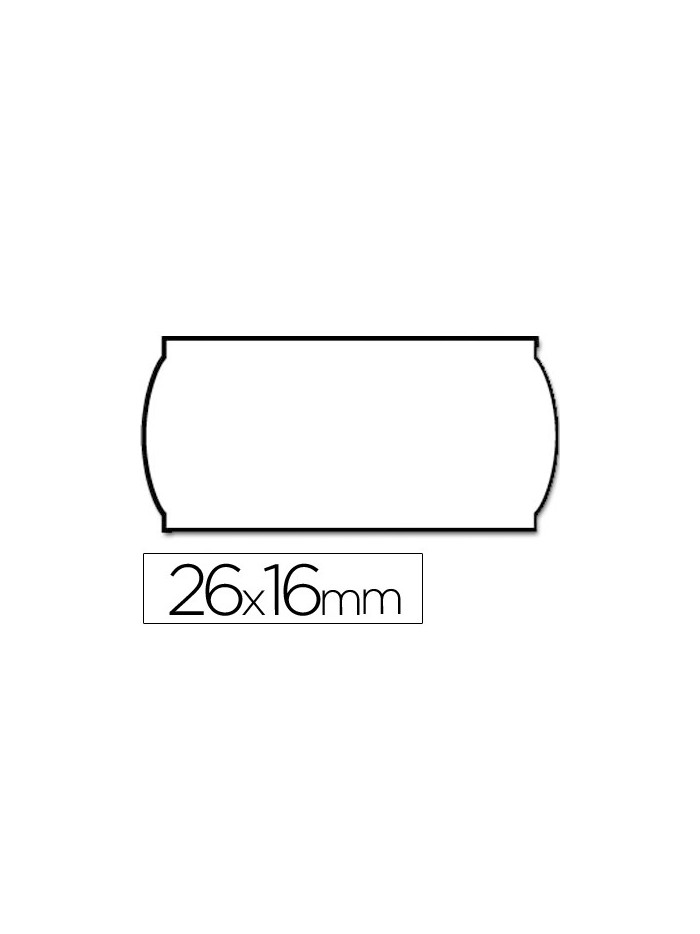 Etiquetas meto onduladas 26x16 mm lisa blanca removible rollo 1200 etiquetas Etiquetas meto onduladas 26x16 mm lisa blanca removible rollo 1200 etiquetas