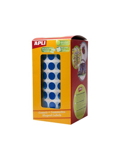 Gomets autoadhesivos circulares 10,5mm azul rollo de 5192 unidades