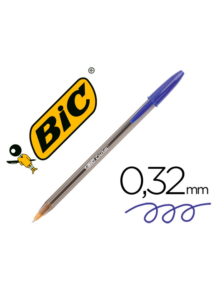 Boligrafo bic cristal original tinta azul unidad Boligrafo bic cristal original tinta azul unidad