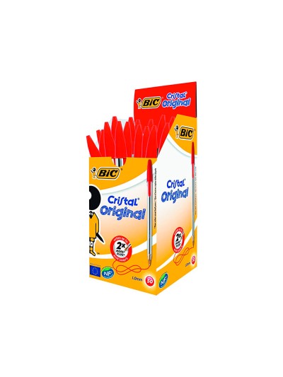 Boligrafo bic cristal original tinta roja unidad