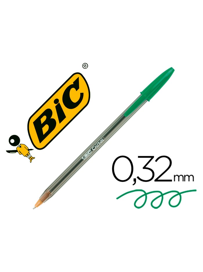 Boligrafo bic cristal original tinta verde unidad Boligrafo bic cristal original tinta verde unidad