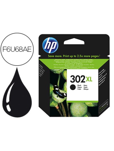 Ink-jet hp 302xl deskjet 1110 / 2130 / 3630 officejet 3830 / 4650 envy 4520 negro 480 pag