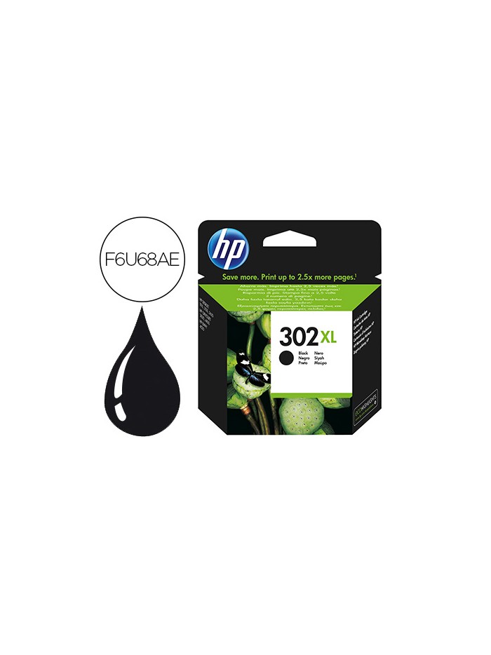 Ink-jet hp 302xl deskjet 1110 / 2130 / 3630 officejet 3830 / 4650 envy 4520 negro 480 pag Ink-jet hp 302xl deskjet 1110 / 2130 / 3630 officejet 3830 / 4650 envy 4520 negro 480 pag