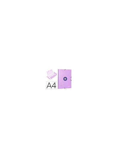Carpeta antartik gomas a4 3 solapas carton forrado color lavanda