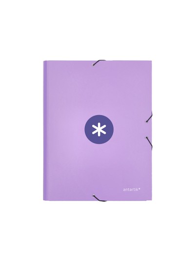 Carpeta antartik gomas a4 3 solapas carton forrado color lavanda
