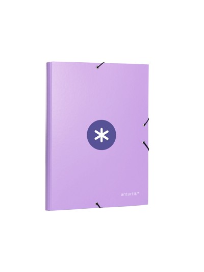 Carpeta antartik gomas a4 3 solapas carton forrado color lavanda