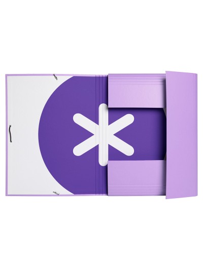 Carpeta antartik gomas a4 3 solapas carton forrado color lavanda