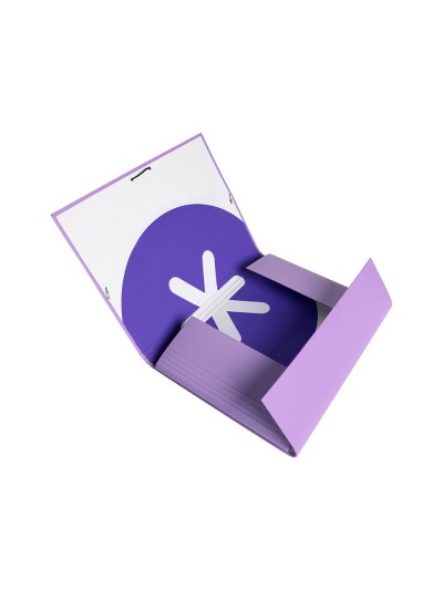 Carpeta antartik gomas a4 3 solapas carton forrado color lavanda