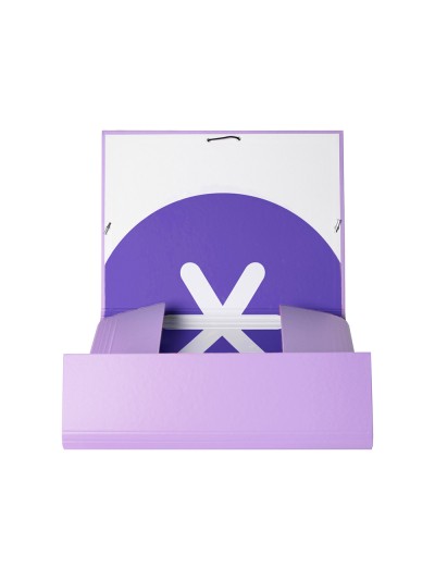 Carpeta antartik gomas a4 3 solapas carton forrado color lavanda