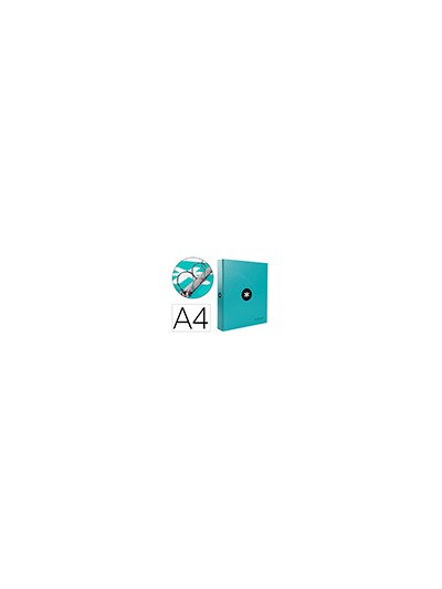 Carpeta 4 anillas 40 mm mixtas antartik a4 forrada color menta