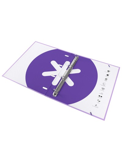Carpeta con recambio antartik a4 cuadro 5mm forrada 4 anillas 25mm redondas color lavanda