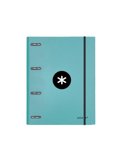 Carpeta con recambio antartik a4 cuadro 5mm forrada 4 anillas 25mm redondas color menta