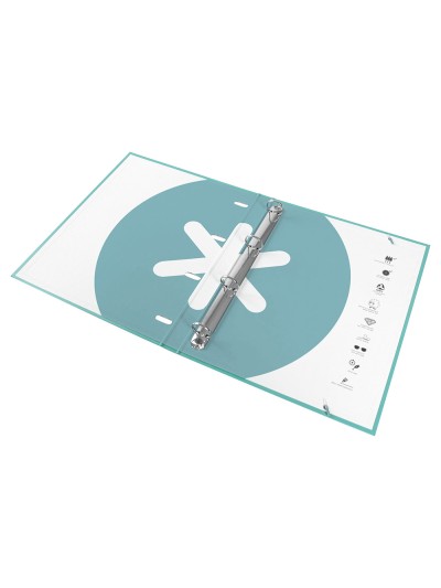 Carpeta con recambio antartik a4 cuadro 5mm forrada 4 anillas 25mm redondas color menta