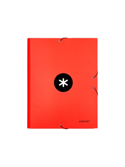 Carpeta antartik gomas a4 3 solapas carton forrado color roja