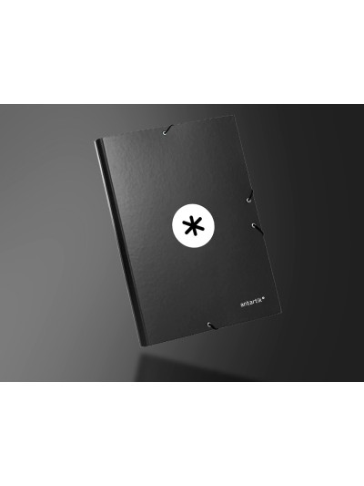 Carpeta antartik gomas a4 3 solapas carton forrado color negro