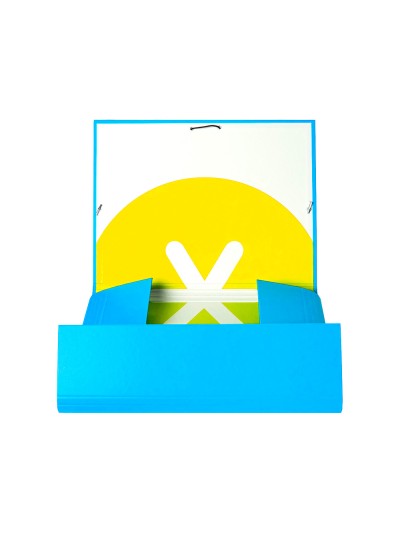 Carpeta antartik gomas a4 3 solapas carton forrado color azul