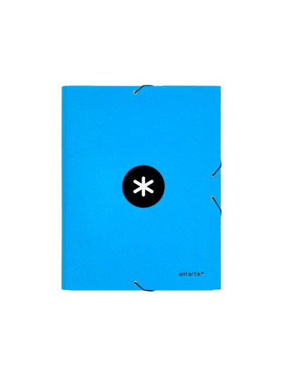 Carpeta antartik gomas a4 3 solapas carton forrado color azul