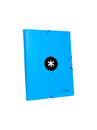 Carpeta antartik gomas a4 3 solapas carton forrado color azul