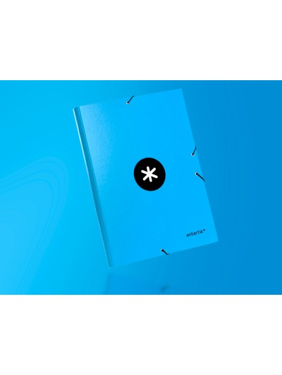 Carpeta antartik gomas a4 3 solapas carton forrado color azul