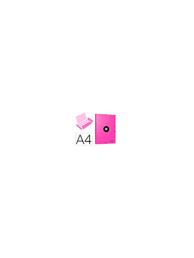Carpeta antartik gomas a4 3 solapas carton forrado color rosa