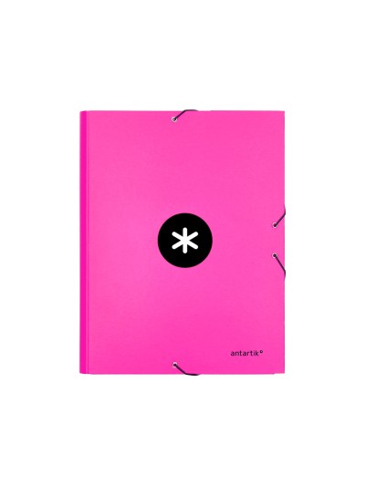 Carpeta antartik gomas a4 3 solapas carton forrado color rosa