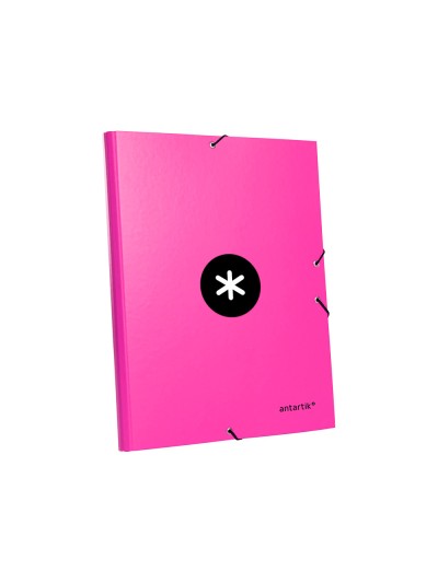 Carpeta antartik gomas a4 3 solapas carton forrado color rosa