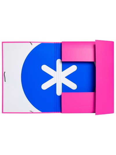 Carpeta antartik gomas a4 3 solapas carton forrado color rosa