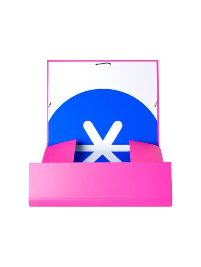 Carpeta antartik gomas a4 3 solapas carton forrado color rosa