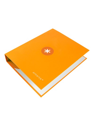 Carpeta 4 anillas 40 mm mixtas antartik a4 forrada color mostaza