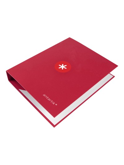 Carpeta 4 anillas 40 mm mixtas antartik a4 forrada color frambuesa
