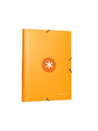 Carpeta antartik gomas a4 3 solapas carton forrado color mostaza